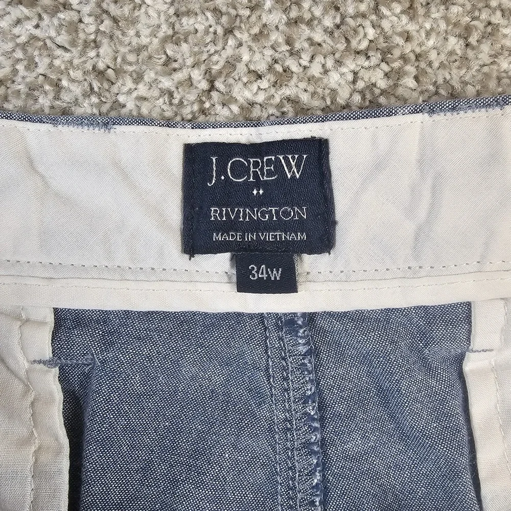 J.Crew Rivington Men's Chino Shorts Blue Floral Print 34W Cotton Flat Front